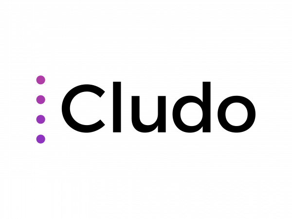 Logo for the company Cludo with purple dots and black text for Corpital's case story about Salesforce optimization and sales process automation.
